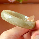 47.7mm A-Grade Yellowish Green Jadeite Modern Round Bangle No.151427