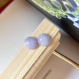 5.4cts A-Grade Natural Lavender Jadeite Round Cabochon Pair No.180571