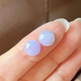 5.4cts A-Grade Natural Lavender Jadeite Round Cabochon Pair No.180571