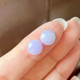 5.4cts A-Grade Natural Lavender Jadeite Round Cabochon Pair No.180571