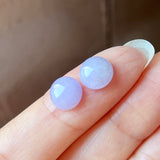 5.4cts A-Grade Natural Lavender Jadeite Round Cabochon Pair No.180571