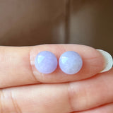 5.4cts A-Grade Natural Lavender Jadeite Round Cabochon Pair No.180571