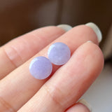 5.4cts A-Grade Natural Lavender Jadeite Round Cabochon Pair No.180571