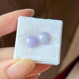 5.4cts A-Grade Natural Lavender Jadeite Round Cabochon Pair No.180571