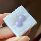 5.4cts A-Grade Natural Lavender Jadeite Round Cabochon Pair No.180571