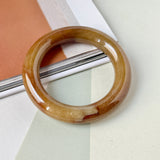 51.4mm A-Grade Natural Brown Jadeite Traditional Round Bangle No. 151088