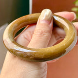 51.4mm A-Grade Natural Brown Jadeite Traditional Round Bangle No. 151088