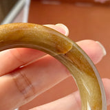 51.4mm A-Grade Natural Brown Jadeite Traditional Round Bangle No. 151088