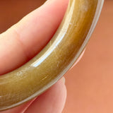 51.4mm A-Grade Natural Brown Jadeite Traditional Round Bangle No. 151088