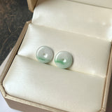 8.27cts A-Grade Natural Moss on Snow Jadeite Donut Pair No.180818