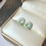 8.27cts A-Grade Natural Moss on Snow Jadeite Donut Pair No.180818