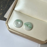 8.27cts A-Grade Natural Moss on Snow Jadeite Donut Pair No.180818