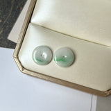 8.27cts A-Grade Natural Moss on Snow Jadeite Donut Pair No.180818