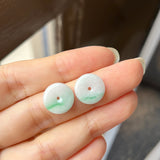 8.27cts A-Grade Natural Moss on Snow Jadeite Donut Pair No.180818