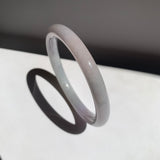 57.1mm A-Grade Natural Light Lavender Green Jadeite Traditional Round Bangle No.152081