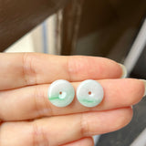 8.27cts A-Grade Natural Moss on Snow Jadeite Donut Pair No.180818