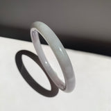 57.1mm A-Grade Natural Light Lavender Green Jadeite Traditional Round Bangle No.152081