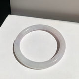 57.1mm A-Grade Natural Light Lavender Green Jadeite Traditional Round Bangle No.152081