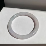 57.1mm A-Grade Natural Light Lavender Green Jadeite Traditional Round Bangle No.152081