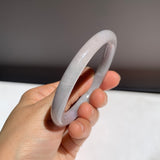 57.1mm A-Grade Natural Light Lavender Green Jadeite Traditional Round Bangle No.152081
