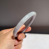 57.1mm A-Grade Natural Light Lavender Green Jadeite Traditional Round Bangle No.152081