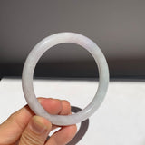 57.1mm A-Grade Natural Light Lavender Green Jadeite Traditional Round Bangle No.152081
