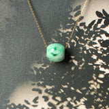 A-Grade Natural Moss On Snow Jadeite Barrel Pendant No.172234