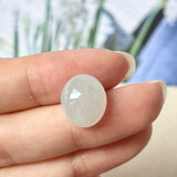 10.65cts A-Grade Natural Silver Satin Colour Jadeite Oval Cabochon No.130419