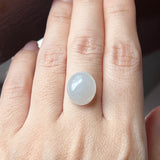 10.65cts A-Grade Natural Silver Satin Colour Jadeite Oval Cabochon No.130419