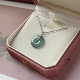 SOLD OUT: Icy A-Grade Natural Blue Jadeite Donut Pendant No.172785