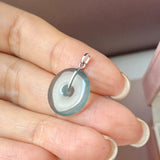SOLD OUT: Icy A-Grade Natural Blue Jadeite Donut Pendant No.172785