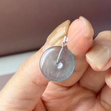 SOLD OUT: Icy A-Grade Natural Blue Jadeite Donut Pendant No.172785
