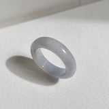 16.8mm A-Grade Natural Lavender Green Jadeite Abacus Ring Band No.162505