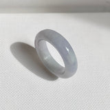 16.8mm A-Grade Natural Lavender Green Jadeite Abacus Ring Band No.162505