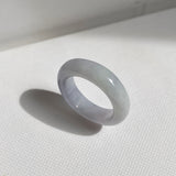 16.8mm A-Grade Natural Lavender Green Jadeite Abacus Ring Band No.162505