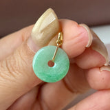A-Grade Natural Moss On Snow Jadeite Donut Pendant No.172777