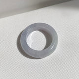 16.8mm A-Grade Natural Lavender Green Jadeite Abacus Ring Band No.162505