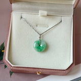 A-Grade Natural Moss On Snow Jadeite Donut Pendant No.172786