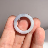 16.8mm A-Grade Natural Lavender Green Jadeite Abacus Ring Band No.162505