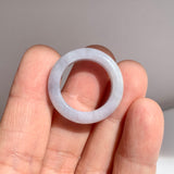 16.8mm A-Grade Natural Lavender Green Jadeite Abacus Ring Band No.162505