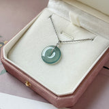 SOLD OUT: Icy A-Grade Natural Blue Jadeite Donut Pendant No.172787