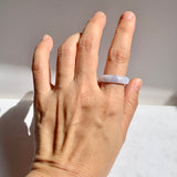 16.8mm A-Grade Natural Lavender Jadeite Abacus Ring Band No.162506