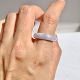 16.8mm A-Grade Natural Lavender Jadeite Abacus Ring Band No.162506