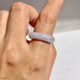 16.8mm A-Grade Natural Lavender Jadeite Abacus Ring Band No.162506