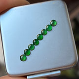 SOLD OUT: 3.5/3.6mm A-Grade Natural Imperial Green Jadeite Round Cabochon Set No.130420