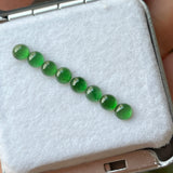 3.5/3.6mm A-Grade Natural Imperial Green Jadeite Round Cabochon Set No.130420