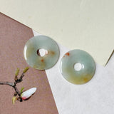 30.4 cts A-Grade Natural Tri-Colour Jadeite Donut Pair No. 180895