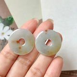 30.4 cts A-Grade Natural Tri-Colour Jadeite Donut Pair No. 180895