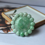 A-Grade Natural Moss On Snow Jadeite Ox Pendant No.220694