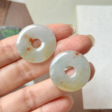 30.4 cts A-Grade Natural Tri-Colour Jadeite Donut Pair No. 180895